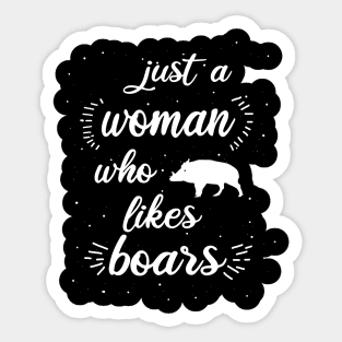 Women boar girl saying huntress Sticker